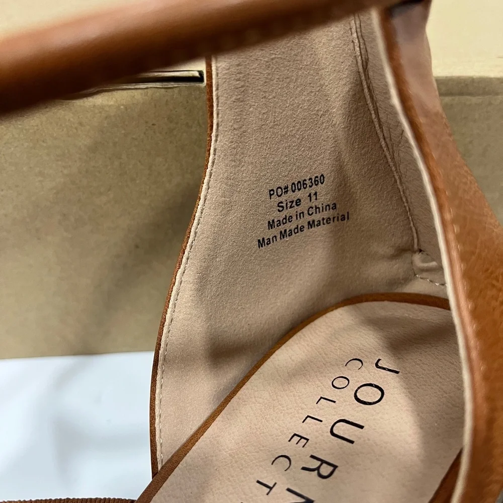 Journee Collection Womens‎ Trayle Wedge Sandals. Size. 11. Color. Tan